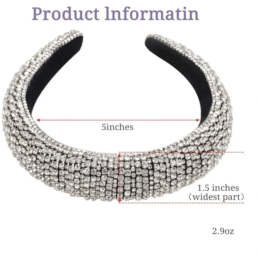 Headband Crystal Luxury‎ Bling Rhinestone Headband For Women Designer Hair Acces